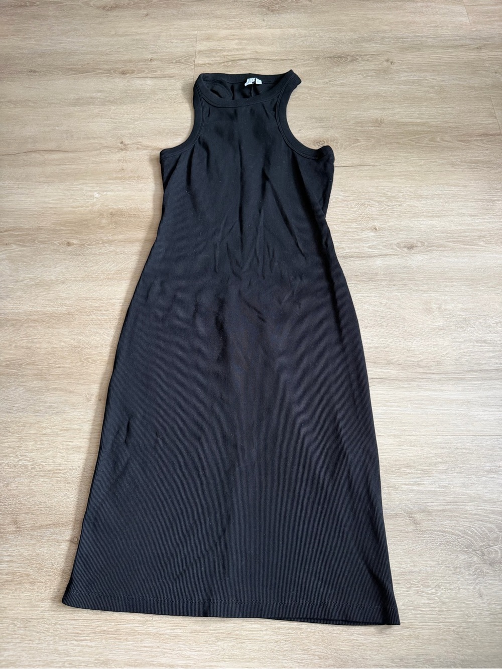 & other stories Stockholm Atelier ribbed sleeveless midi black dress